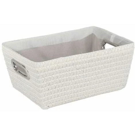 WENKO Panier rangement De salle de bain Avec Poignée Chromo, corbeille De Rangement, Polypropylène, 28x12x19,5 Cm, Blanc - Blanc 3 WENKO Panier rangement De salle de bain Avec Poignée Chromo, corbeille De Rangement, Polypropylène, 28x12x19,5 Cm, Blanc - Blanc