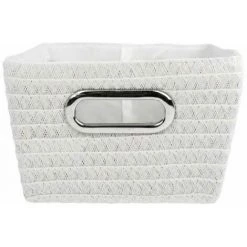 WENKO Panier rangement De salle de bain Avec Poignée Chromo, corbeille De Rangement, Polypropylène, 28x12x19,5 Cm, Blanc - Blanc 9 WENKO Panier rangement De salle de bain Avec Poignée Chromo, corbeille De Rangement, Polypropylène, 28x12x19,5 Cm, Blanc - Blanc -Petit rangement Soldes Magasin 6580076 3