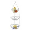 WENKO Corbeille De Fruit à Suspendre Trio, Panier à Fruit Suspendu, 3 Corbeilles, Métal, Ø 28x77 Cm, Brillant - Argent Brillant -Petit rangement Soldes Magasin 6580120 1