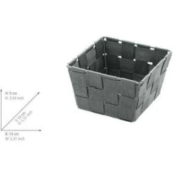 WENKO Petit Panier Salle De Bain Adria Mini Square, rangement Salle De Bain, Polypropylène, 14x9x14 Cm, Gris - Gris -Petit rangement Soldes Magasin 6580138 3