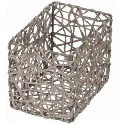 WENKO Panier Salle de bain Curly, Rangement Salle De Bain, Cellulose, 15x11x10,5 Cm, Taupe - Gris - Taupe