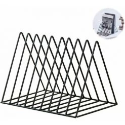 LUCKY-88 Triangulaire Simple En Fer Forgé étagère De Rangement De Bureau étagère Fichier Magazine Boîte De Rangement Noir