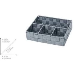 WENKO Organiseur Salle De Bain Adria Petit, Rangement Salle De Bain 4 Compartiments, Polypropylène, 26x17x6.5 Cm, Gris - Gris -Petit rangement Soldes Magasin 6580526 3