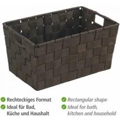 WENKO Panier salle de bain Adria, Rangement Salle De Bain S, Polypropylène, 30x20x15 Cm, marron - Marron -Petit rangement Soldes Magasin 6580725 3