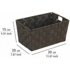 WENKO Panier salle de bain Adria, Rangement Salle De Bain S, Polypropylène, 30x20x15 Cm, marron - Marron -Petit rangement Soldes Magasin 6580725 4