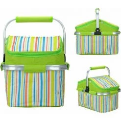 Ensoleillé Panier Isotherme Pliable De 20 L Pour Pique-nique, Camping, Randonnée, Plage, Barbecue, Pique-nique En Plein Air (vert) -Petit rangement Soldes Magasin 65823025 2