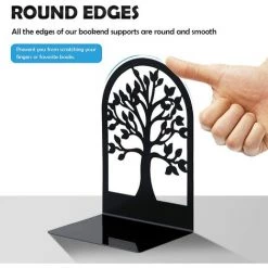 FR-LIFE Serre-Livre En Métal Pour Livres, BR-Vie Anti-Rayures Porte-Livres Pour Bureau, Ecole Et Maison, Séparateurs De Livres, CD, Porte-Dossier Pour Bureaux(1 Paires) -Petit rangement Soldes Magasin 65846990 4