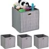 RELAXDAYS 4x Paniers De Rangement Bambou, Corbeille De Salle De Bain Carrée, Boîte Haute, 31 X 31 X 31 Cm, Pliable, Gris -Petit rangement Soldes Magasin 65847859 1