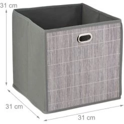 RELAXDAYS 2x Paniers De Rangement Bambou, Corbeille De Salle De Bain Carrée, Boîte Haute, 31 X 31 X 31 Cm, Pliable, Gris 11 RELAXDAYS 2x Paniers De Rangement Bambou, Corbeille De Salle De Bain Carrée, Boîte Haute, 31 X 31 X 31 Cm, Pliable, Gris -Petit rangement Soldes Magasin 65848025 5
