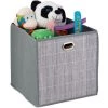 RELAXDAYS 1x Panier De Rangement Bambou, Corbeille De Salle De Bain Carrée, Boîte Haute, 31 X 31 X 31 Cm, Pliable, Gris -Petit rangement Soldes Magasin 65848041 1