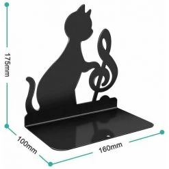 KAEJYIUT Serre-livres, Paire De Porte-livres, Métal Noir, Serre-livres Pour étagères, Design Géométrique, Antidérapant 7,5 * 6 * 0cm -Petit rangement Soldes Magasin 65853273 5