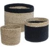 ATMOSPHERA, CRÉATEUR D'INTÉRIEUR Lot De 3 Paniers Jute Noir - Beige