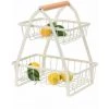 Corbeille à Fruits à 2 Niveau Cuisine Panier De Rangement Multifonctionnel Étagère Fruits Et Légumes Panier Égouttoir - Blanc LBF 2 Corbeille à Fruits à 2 Niveau Cuisine Panier De Rangement Multifonctionnel Étagère Fruits Et Légumes Panier Égouttoir - Blanc LBF -Petit rangement Soldes Magasin 65884981 1