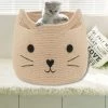 ILOVEMILAN Paniers D'animaux Grand Panier De Rangement En Corde De Coton Tissé Avec Motif De Chat Mignon Organisateur De Panier à Linge Pour Serviettes, Couvertures, Jouets, Vêtements, Cadeaux - Paniers Cadeaux Pour Animaux De Compagnie Ou Bébé 15'' L X 14H -Petit rangement Soldes Magasin 65885391 1