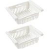 MEZHENG 2 Pack Boîte De Rangement Frigo Réfrigérateur Escamotable Avec Organisateur De Tiroir Multifonction Pour Réfrigérateur Cuisine Garde-Manger Étagère (Color : White)