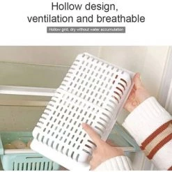 MEZHENG 2 Pack Boîte De Rangement Frigo Réfrigérateur Escamotable Avec Organisateur De Tiroir Multifonction Pour Réfrigérateur Cuisine Garde-Manger Étagère (Color : White) -Petit rangement Soldes Magasin 65889350 3