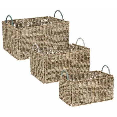 ATMOSPHERA, CRATEUR D'INTRIEUR Lot De 3 Caisses Cagettes Déco "Palm" 38cm Beige 3 ATMOSPHERA, CRATEUR D'INTRIEUR Lot De 3 Caisses Cagettes Déco "Palm" 38cm Beige