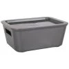 BRICOMARTEAU Boîte De Rangement Avec Couvercle Bella Anthracite (18 X 14 X 7 Cm)