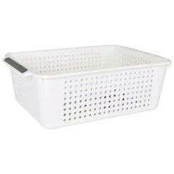 BRICOMARTEAU Corbeille Pour étagère De Cuisine Confortime Blanc Plastique (37,5 X 27,3 X 12,9 Cm)