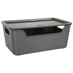 BRICOMARTEAU Boîte De Rangement Avec Couvercle Bella Blanche (28 X 18 X 11 Cm)