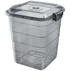 BRICOMARTEAU Boîte De Rangement Confortime Tetris Gris Plastique (75 L)