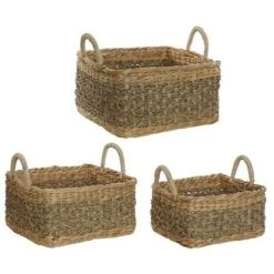 BRICOMARTEAU Panier DKD Home Decor Fibre Bali (3 Pcs) -Petit rangement Soldes Magasin 65923733 4
