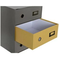 BRICOMARTEAU Organisateur Polyvalent DKD Home Decor Gris Métal Ocre (28.5 X 28 X 36 Cm) -Petit rangement Soldes Magasin 65924427 4