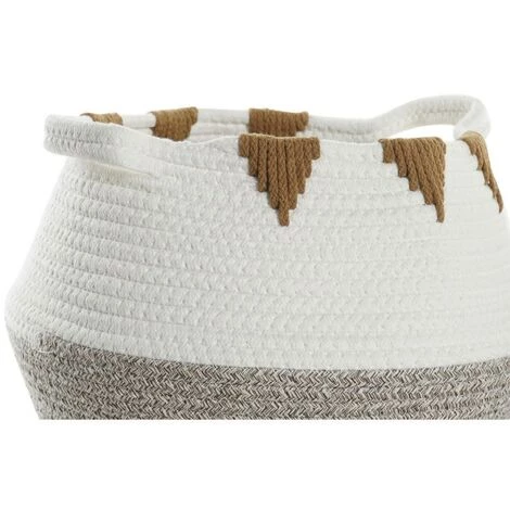 BRICOMARTEAU Panier DKD Home Decor Noir Gris Coton Blanc Moutarde (36 X 36 X 26 Cm) (3 Pcs) 4 BRICOMARTEAU Panier DKD Home Decor Noir Gris Coton Blanc Moutarde (36 X 36 X 26 Cm) (3 Pcs) – Image 2