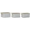 BRICOMARTEAU Set De Basket DKD Home Decor Polyester Jute Zigzag Boho (3 Pcs)