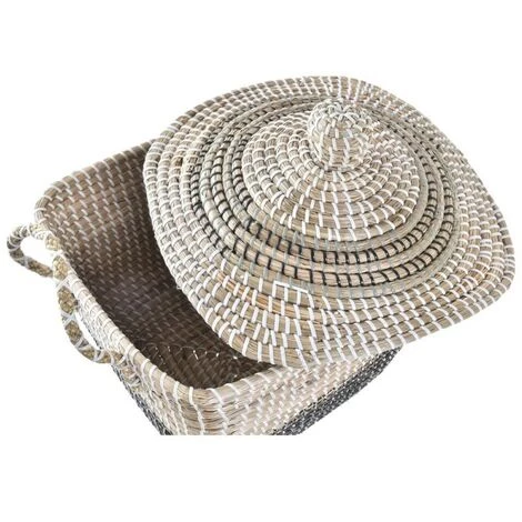 BRICOMARTEAU Panier Décoratif DKD Home Decor Naturel Orange Herbier Marin (68 X 35 X 65 Cm) 4 BRICOMARTEAU Panier Décoratif DKD Home Decor Naturel Orange Herbier Marin (68 X 35 X 65 Cm) – Image 2