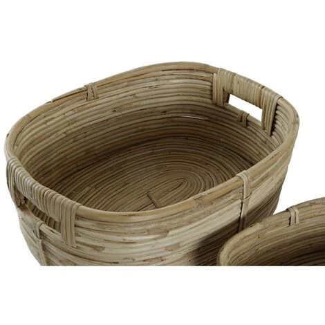 BRICOMARTEAU Set De Basket DKD Home Decor Rotin Bali (3 Pcs) (36 X 28 X 14 Cm) 6 BRICOMARTEAU Set De Basket DKD Home Decor Rotin Bali (3 Pcs) (36 X 28 X 14 Cm) – Image 4