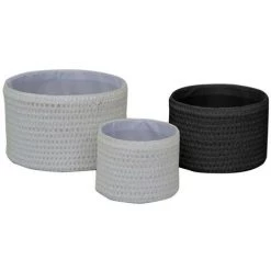 BRICOMARTEAU Set De Basket DKD Home Decor Polypropylène (3 Pcs) (27 X 27 X 17 Cm)