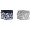 BRICOMARTEAU Panier DKD Home Decor 8424001856411 Volet Gris Polyester Blanc Blue Marine Boho Feuille D'une Plante (29 Cm) (2 Pcs) (29 X 29 X -Petit rangement Soldes Magasin 65926269 1