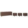 BRICOMARTEAU Coffre DKD Home Decor Bois Marron Lin (121 X 41 X 45.5 Cm) (33.5 X 33.5 X 32 Cm) (4 Pcs) -Petit rangement Soldes Magasin 65928659 1