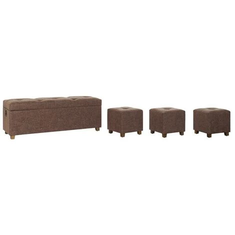 BRICOMARTEAU Coffre DKD Home Decor Bois Marron Lin (121 X 41 X 45.5 Cm) (33.5 X 33.5 X 32 Cm) (4 Pcs) 3 BRICOMARTEAU Coffre DKD Home Decor Bois Marron Lin (121 X 41 X 45.5 Cm) (33.5 X 33.5 X 32 Cm) (4 Pcs)