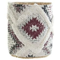 BRICOMARTEAU Panier DKD Home Decor Jute Coton Boho Frange (27 X 27 X 32 Cm)