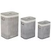 BRICOMARTEAU Panier à Linge DKD Home Decor Gris Beige Polyester Coton MDF Bambou (40 X 30 X 60 Cm)