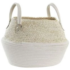 BRICOMARTEAU Panier DKD Home Decor Coton Fibre (37 X 37 X 25 Cm)