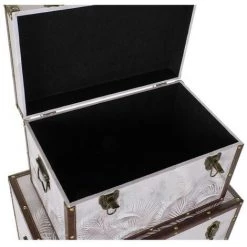 BRICOMARTEAU Lot De Paniers DKD Home Decor Toile MDF Tropical (59,5 X 34 X 34 Cm) -Petit rangement Soldes Magasin 65933379 3