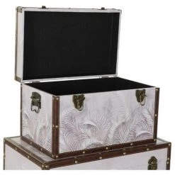 BRICOMARTEAU Lot De Paniers DKD Home Decor Toile MDF Tropical (59,5 X 34 X 34 Cm) -Petit rangement Soldes Magasin 65933379 4