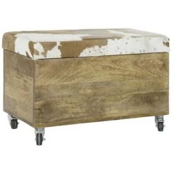 BRICOMARTEAU Coffre DKD Home Decor Bois Cuir (70 X 35 X 45 Cm)