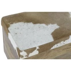 BRICOMARTEAU Coffre DKD Home Decor Bois Cuir (70 X 35 X 45 Cm) -Petit rangement Soldes Magasin 65933985 5