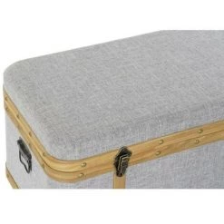 BRICOMARTEAU Lot De Paniers DKD Home Decor Bois Polyester (80 X 42 X 42 Cm) -Petit rangement Soldes Magasin 65934344 5