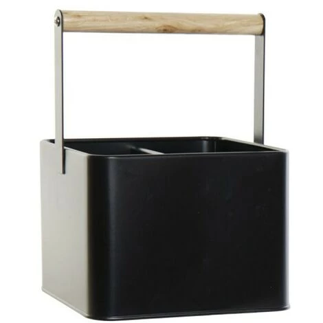 BRICOMARTEAU Panier Multi-usages DKD Home Decor Couverts Noir Métal Pin (18 X 15,5 X 24 Cm) 3 BRICOMARTEAU Panier Multi-usages DKD Home Decor Couverts Noir Métal Pin (18 X 15,5 X 24 Cm)