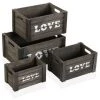 BRICOMARTEAU Set De Boîtes Décoratives Versa Love Bois (4 Pcs)