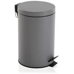 BRICOMARTEAU Corbeille à Papier Gris Métal