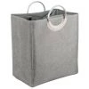 BRICOMARTEAU Panier à Linge Versa Gris Foncé Double Polyester (30 X 54 X 50 Cm) -Petit rangement Soldes Magasin 65937885 1