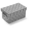 BRICOMARTEAU Jeu De Caisses De Rangement Empilables Versa Nali Gris (18 X 17 X 30 Cm) -Petit rangement Soldes Magasin 65938357 1