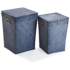 BRICOMARTEAU Set De Basket Versa Bleu Vêtements Algues Marines (2 Pièces) (35 X 50 X 35 Cm) (2 Pcs)