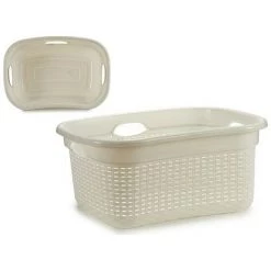 BRICOMARTEAU Panier Blanc Plastique (25 L) (63 X 25,5 X 41 Cm) -Petit rangement Soldes Magasin 65939166 3